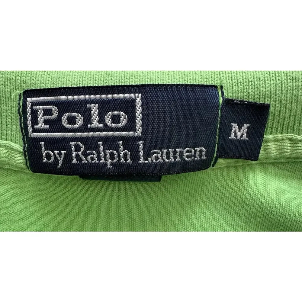 Ralph Lauren Mens Lime Green Knit Polo Logo Shirt M Preppy